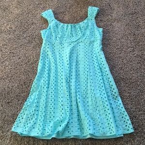 Adorable light teal cut out dress
